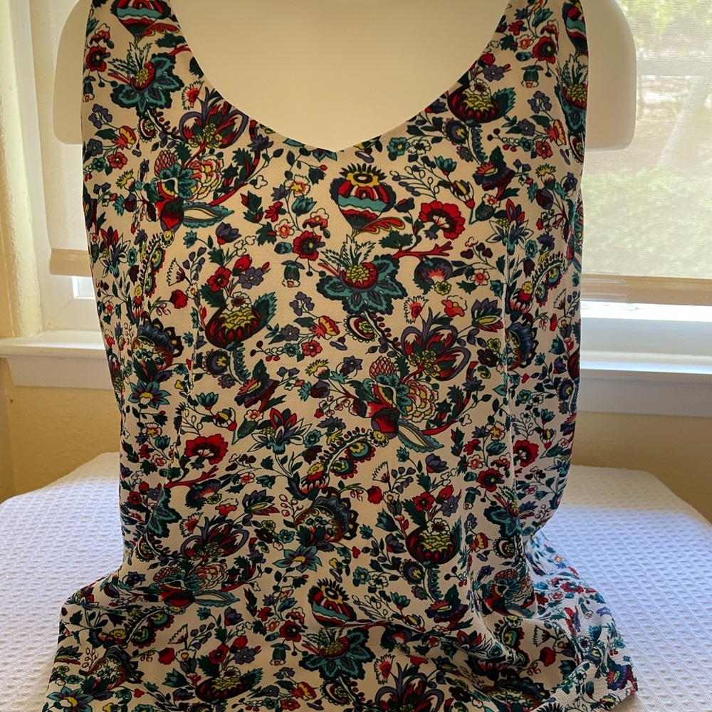 Halogen Floral Print V-Neck Women's Tank Top